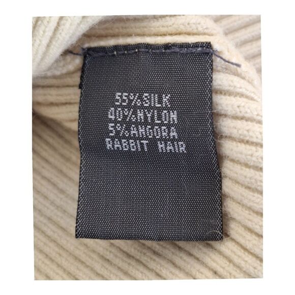 Kenneth Cole Silk Angora Rabbit Hair Striped Sweater Dress Tunic Pullover Size M - Picture 6 of 12